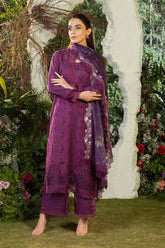 SOBIA NAZIR - 3PC LAWN EMBROIDERED SHIRT WITH MANAAR PRINTED DUPATTA AND TROUSER - HZG2179